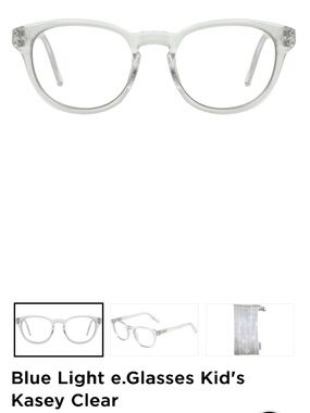 NEW Kids Foster Grant Kasey Clear Blue Light Glasses